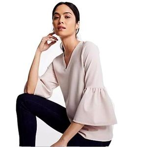 Ann Taylor Bell Sleeve V Neck Top